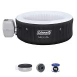 Coleman SaluSpa Round 2 to 4 Person Inflatable Outdoor Hot Tub Spa with 60 Soothing Air Jets, Filter Cartridges, and Insulated Cover, Black