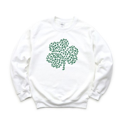 Simply Sage Market Women's Graphic Sweatshirt Leopard Shamrock St. Patrick's Day