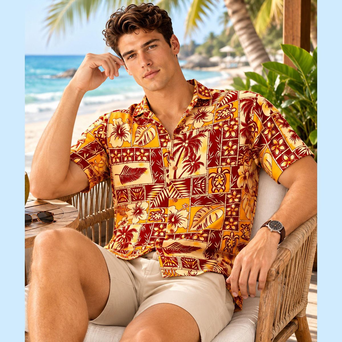 LA LEELA Men's Hawaiian Shirts Short Sleeve Button Down Shirt Mens Summer Shirts Casual Beach Vacation Hawaii Island Shirts Funny 5XL Turtle - thumbnail 4