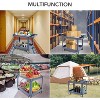 2 Tier Plastic Utility Cart with Wheels, 500lb Heavy Duty Rolling Deep Shelf Food Service Work Cart, Commercial Maintenance, Garages, Shops - 3 of 4