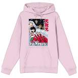 Inuyasha Group Shot Long Sleeve Cradle Pink Men's Hooded Sweatshirt
