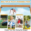 ROBOTIME Play and Swing Sets,Wooden Outdoor Swing Set with Three Swings and Trapeze Bar for Kids and Toddlers, Multicolored, 129.92"*84.2"*81.8" - 3 of 4