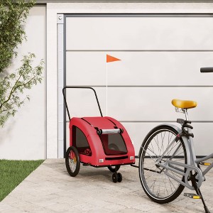 vidaXL Pet Bike Trailer Red Oxford Fabric and Iron - 1 of 4
