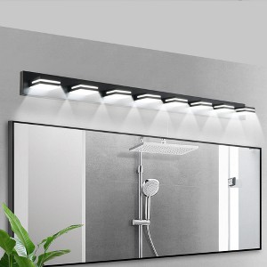 DOMETOUR Modern Black LED Vanity Light, 8-Lights Wall Sconce for Bathroom and Mirror, Sleek Minimalist Design, Energy-Efficient, Easy to Install - 1 of 4