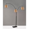 Bahama 3 Arm Arc Lamp Dark Bronze - Adesso: Modern Metal & Rattan Dome Shade, ETL Listed - image 4 of 4