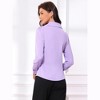 INSPIRE CHIC Women's Casual Peter Pan Collar Button Down Contrast Puff Sleeve Work Blouse - 4 of 4