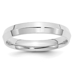 Black Bow Jewelry 4mm 14K White or Yellow Gold Knife Edge Comfort Fit Band - 1 of 4