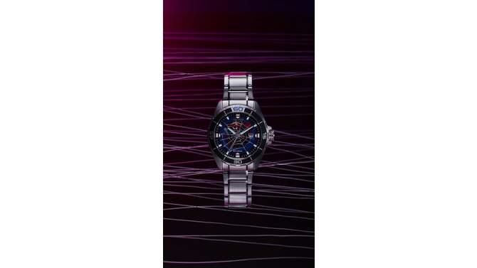 Citizen Marvel Eco-Drive featuring Spider Man 3-hand Silver Tone Blue Leather Strap, 2 of 9, play video