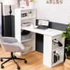 Costway Computer Desk Writing  Workstation Office w/6-Tier Storage Shelves White\Black - image 2 of 4