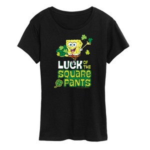 Women's - SpongeBob Squarepants - Luck Of The Square Pants Short Sleeve Graphic T-Shirt - 1 of 4