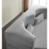PAGED Modern Floor Sofa with 2 Pillows, Foam-Filled Sleeper Sofa Bed with Teddy Fabric for Living Room, Apartment, No Assembly Required - 3 of 4