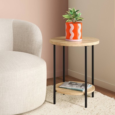 Wood and Metal Round End Table - Room Essentials