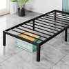 FURNIinspire Beds Twin Bed Frame Heavy Duty Metal Platform Bed Bedframe with Steel Slat Support, No Box Spring Needed， Black, 75"*38"*14" - 2 of 4