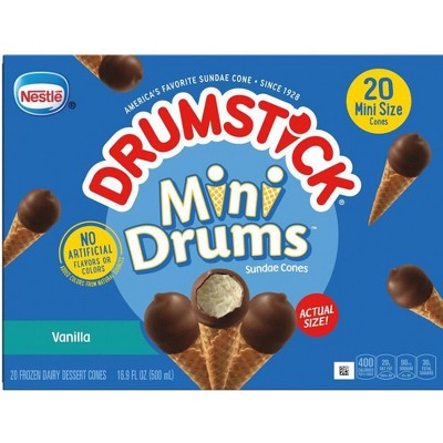 Nestle Drumstick Mini Drums Frozen Sundae Cones Vanilla - 20ct