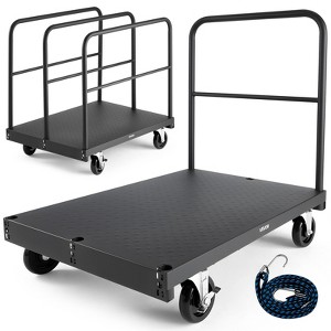 VEVOR Drywall Cart Dolly, 1800 lbs Load Capacity, 2-in-1 Steel Panel Truck Cart with 5 inch Swivel Casters, 36 x 24 inch Platform Truck, Black - 1 of 4