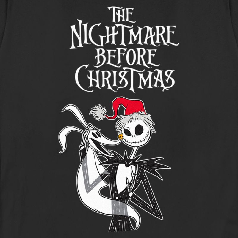 Women's The Nightmare Before Christmas Jack Skellington Santa Hat Logo T-Shirt, 2 of 5