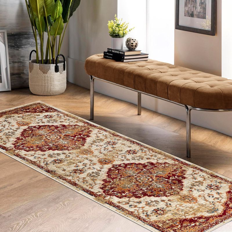 Modern Abstract Distressed Cracks Indoor Runner or Area Rug by Blue Nile Mills, 2 of 7