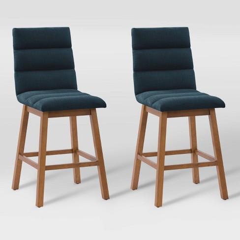 Navy blue discount tufted bar stools