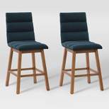 Set of 2 Boston Channel Tufted Fabric Barstools - CorLiving