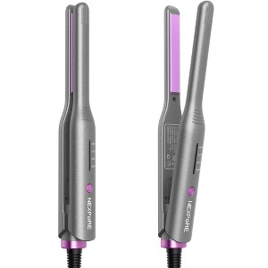NEXPURE 1/2" Flat Iron Hair Straightener & Curler, 2 in 1 Ceramic Mini Straightener, Travel Iron, 30s Fast Heat Up, Purple - 1 of 4