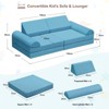 TopComfy Sectional Sofas 8-Piece Modular Kids Play Sofa Convertible Multi-Purpose Couch for Playroom and Bedroom, Blue, 56"*28"*18" - 3 of 4