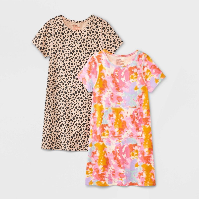 Girls' 2pk Adaptive Short Sleeve Dress - Cat & Jack™, 1 of 6