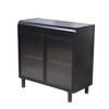 HDZNVF Modern Sideboard Buffet Cabinet with Tempered Figured Glass Doors - 4 of 4