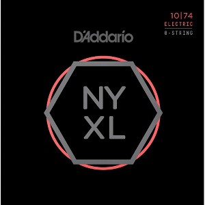 D'Addario NYXL1074 8-String Light Top/Heavy Bottom Nickel Wound Electric Guitar Strings (10-74) - 1 of 4