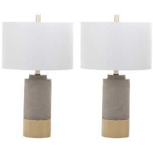 Brown Table Lamp (Set of 2) - 24 Inch Height - LIT4451 - Grey/Gold - Safavieh - 1 of 3