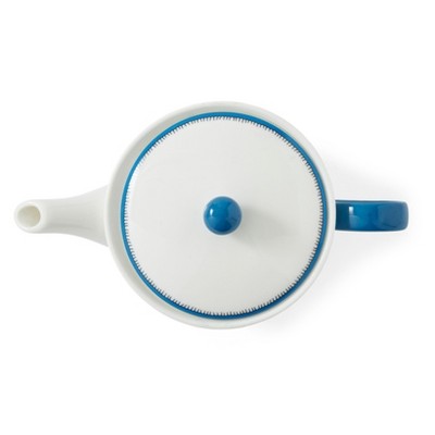 White Fine China Teapot with Floral Print