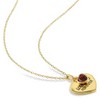 EVERLY JEWELRY | Yellow Plated Sterling Silver 1/2ct TGW Garnet "Love You Forever" Heart Pendant with Chain, 18 inc - 4 of 4