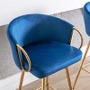 Kumasinova 26"H Chic Bar Stools Counter Height,Set of 2,Luxury Velvet Upholstered Accent Barstools with Golden Chrome Footrest&Base - 4 of 4