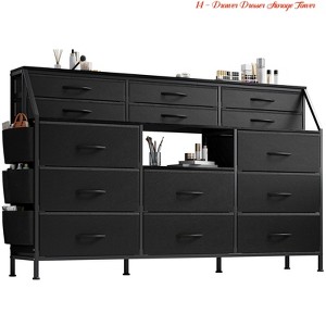 Entryway 14 Drawer Dresser for Bedroom, Fabric Chest of Drawers w/ Wooden Top, Large Storage Cabinet w/ Metal Frame - 1 of 4