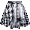 Women's Stretch Flared Skater Skirt - Basic Versatile Mini Style (XS-3XL Plus Size Available) Wb211_houndstooth - 2 of 4