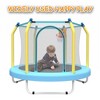 Jump Into Fun 55" Recreational Trampoline for Kids with Full - Visible Safety Net, Basketball Hoop Reversible zipper for Boys Girls Birthday Gifts - 3 of 4