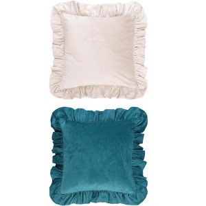 REGALWOVEN 2 Pcs Scalloped Trim Outdoor Throw Pillow Covers for Sofa Living Room Home Decor - 1 of 4