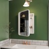 16x24 Inch Recessed White Metal Framed Medicine Cabinet with Mirror and Adjustable Shelves Black Wall Mirror with Storage for Bathroom - 2 of 4