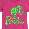Girls' - Barbie - Logo Shamrock Pattern Fitted Short Sleeve Graphic T-Shirt - 2 of 4