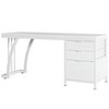 Resenkos Computer Desk, Office Desk, Study Desk,Industrial Computer Desk, 59" Study Desk with Reversible Drawer Cabinet,White - 2 of 3