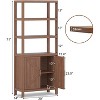 Jojoka 71 in Tall &5 Tier Oak Modern Bookcase with Door,Freestanding Toy Storage Cabinet with Adjustable Shelves,Brown - 2 of 4