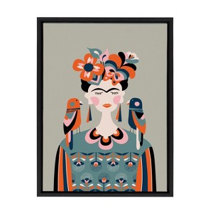 Kate and Laurel Sylvie MCM Frida Kahlo Framed Canvas by Rachel Lee of My Dream Wall - 1 of 4