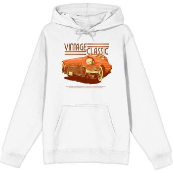 Car Fanatic Orange Vintage Car Long Sleeve Adult Hooded Sweatshirt