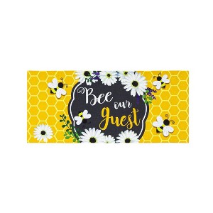 Evergreen Bee Our Guest Frame Sassafras Indoor Outdoor Switch Doormat 1'10"x10" Multicolored - 1 of 4