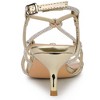 Allegra K Women's Rhinestone Strappy Slingback Stiletto Heel Sandals - 3 of 4