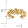 Black Bow Jewelry 14k Yellow Gold 6mm Triple Flower Toe Ring - 4 of 4