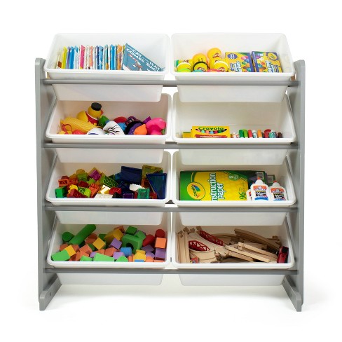 Toy Storage Organizer With 8 Large, Toy Storage Bins With Bookshelf