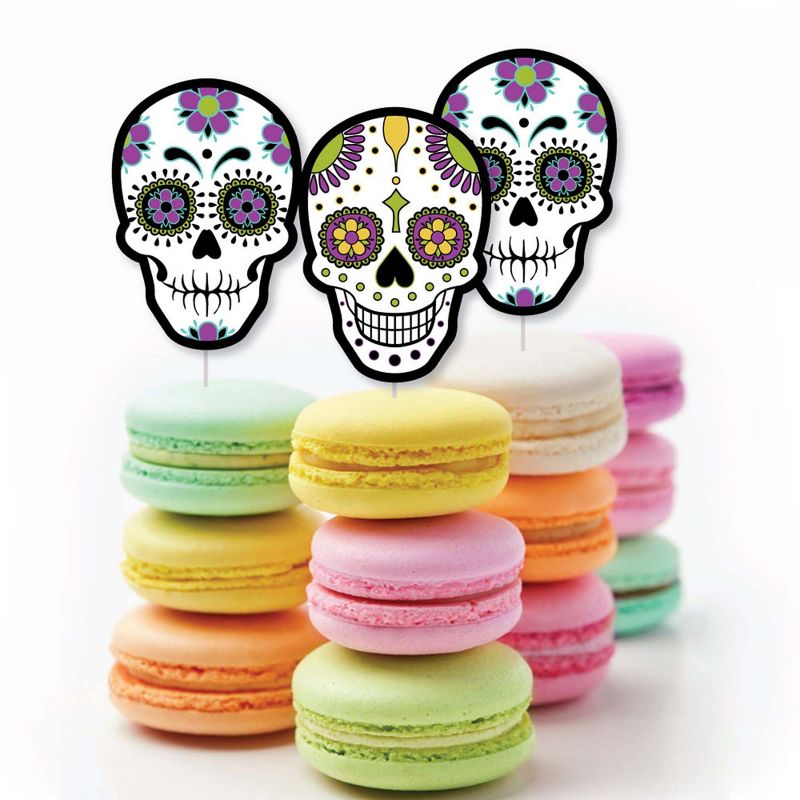 Big Dot of Happiness Day of the Dead - DIY Shaped Sugar Skull Party Cut-Outs - 24 Count, 3 of 8