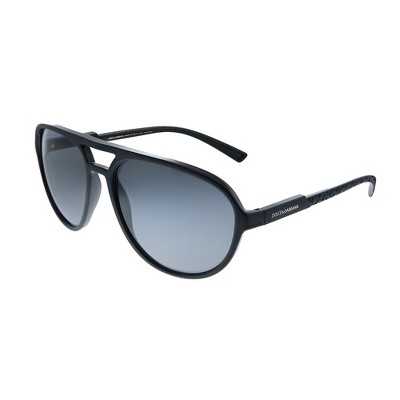 Dolce & Gabbana DG 6150 252581 Unisex Aviator Polarized Sunglasses Matte Black 60mm