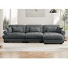 Oversized 130" Velvet Modular L-Shaped Sectional Sofa with Bolstered Armrests and Ottoman, 4-Piece Free combination Sofa - 3 of 4