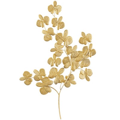 Metal Floral Orchid Wall Decor with Stem - CosmoLiving by Cosmopolitan